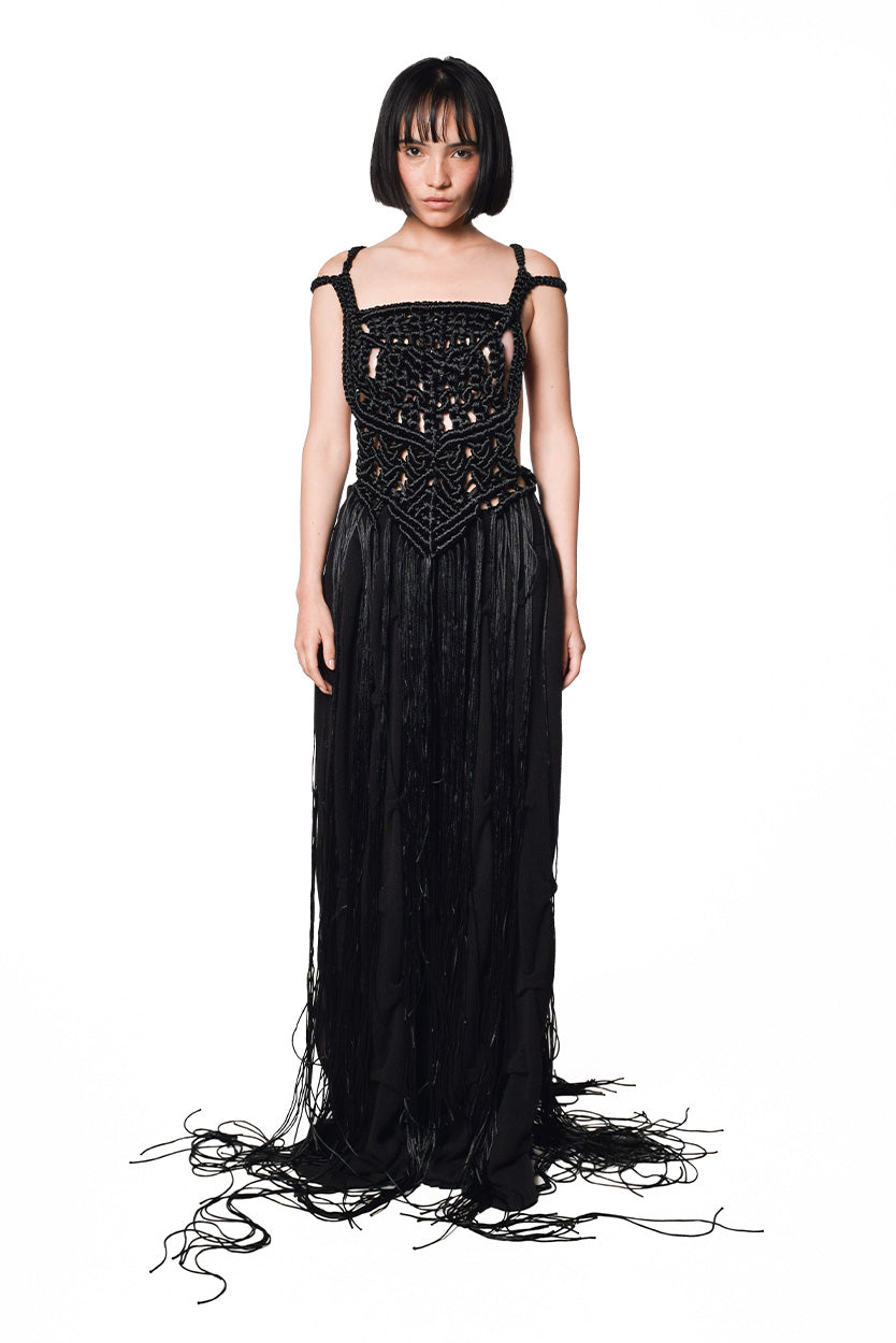 Vestido Macrame Negro