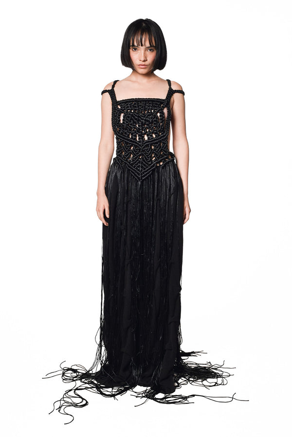 Vestido Macrame Negro