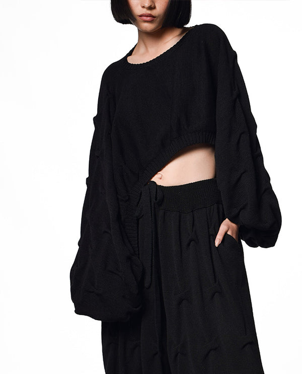 Crop Top Agnoli NEGRO